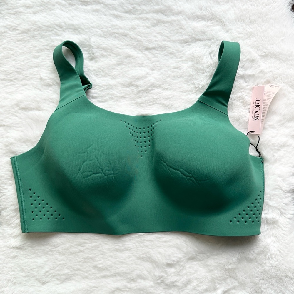 NWT VictoriasSecret Featherweight Max Sports Bra High Supprt Wireless Green 34DD